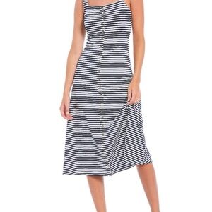 Navy and white striped long sundress